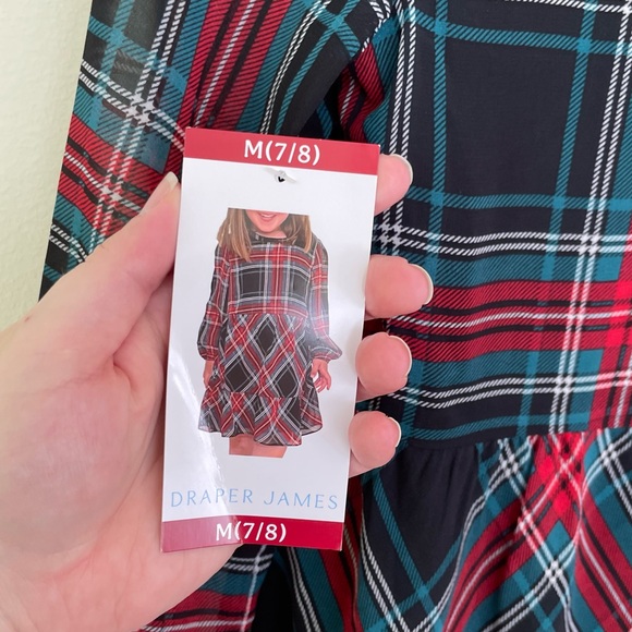 NWT Draper James Mommy Matching Holiday Dress Green Red M 7/8 Long Sleeve - Picture 8 of 8
